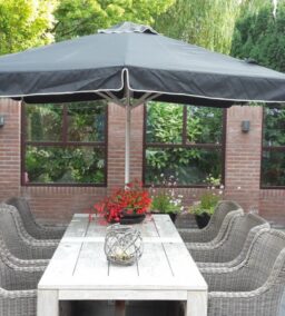Parasol Damian 3.00 x3.00 mtr Zwart